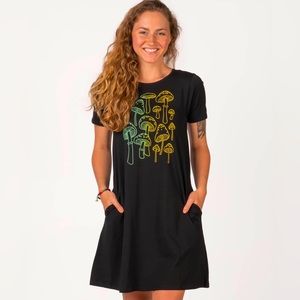NWT Soul Flower Mushroom T-Shirt Dress S Organic Cotton